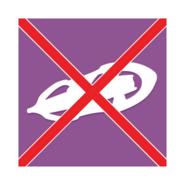 Panneau raquette rectangle PVC 14x14cm Interdit aux raquettes REC-PVC-229